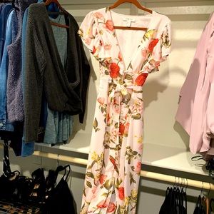 FOREVER 21 Modern Floral Midi Dress